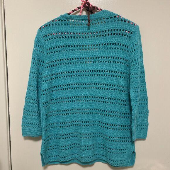 Chico’s Women’s Blouses Size 1 Med. Pullover Knit 3/4 Sleeve Blue Button Up Lot - Picture 6 of 12